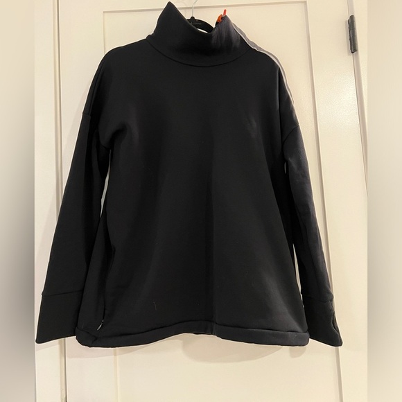 Sweaty Betty Freedom Thermal Running Black Pullover Orange Zipper Gray Trim M - Picture 2 of 9